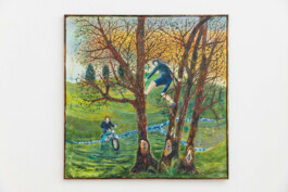 ŠIMON SÝKORA, UNKNOWN PLEASURES, 110 X 110 CM, OIL ON CANVAS, 2025, Clauda