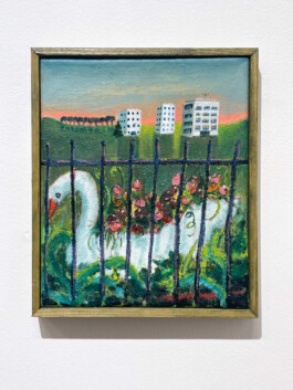 Simon Sykora, SWAM 25 X 30 CM OIL ON CANVAS 2025